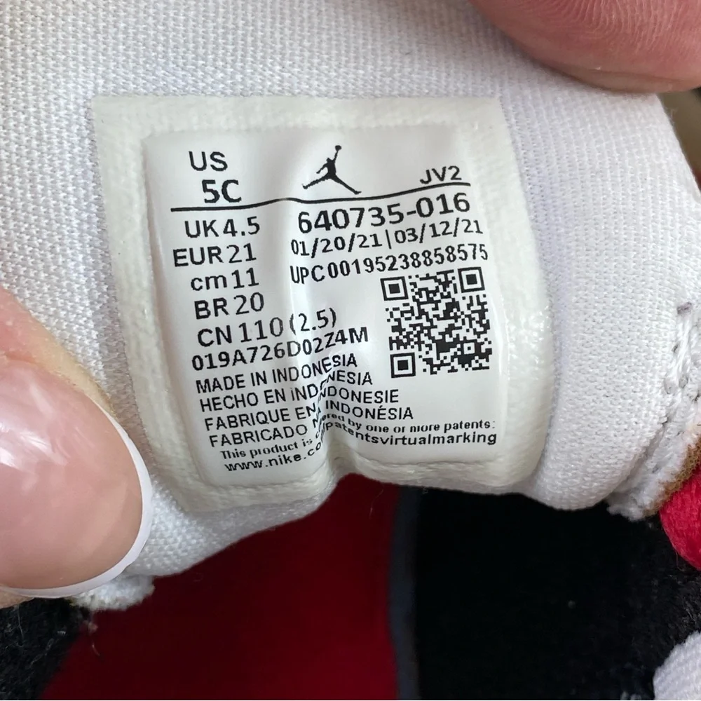 Nike Air Jordan Mid Very Berry‎ Black Red White Sz 5C Toddler KIDS